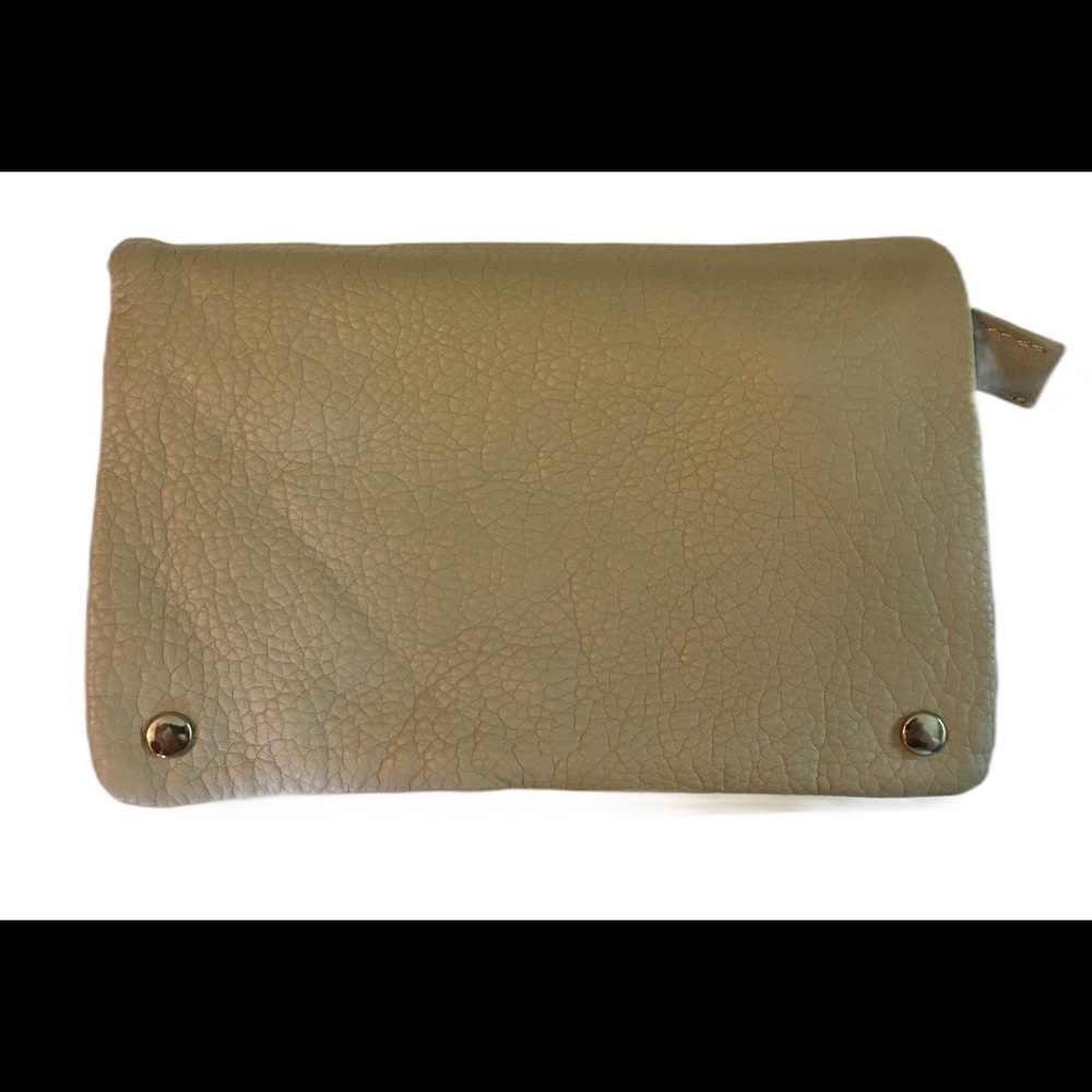 Soft Faux Leather Gray Cross Body Clutch